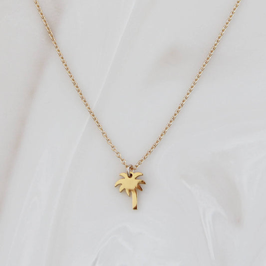 MAIVE - Palm Tree Necklace: Gold / 16 inch