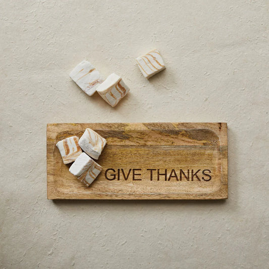 Engraved Mango Wood "Give Thanks" Cheese/Cutting Board