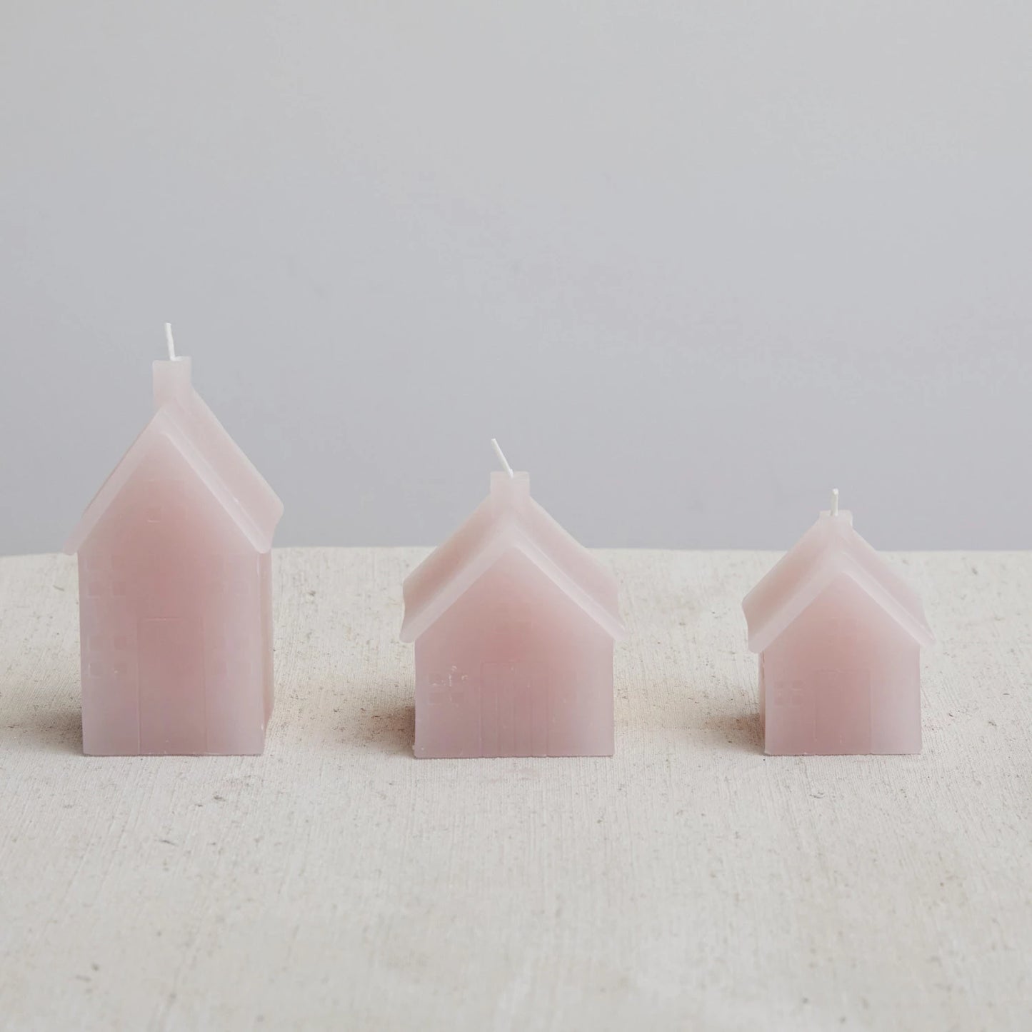 Unscented House Shaped Candle, Lavender Color (Approximate Burn Time 24 Hours)