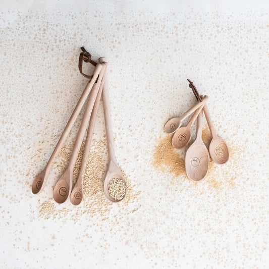 Carved Beech Wood Measuring Spoons