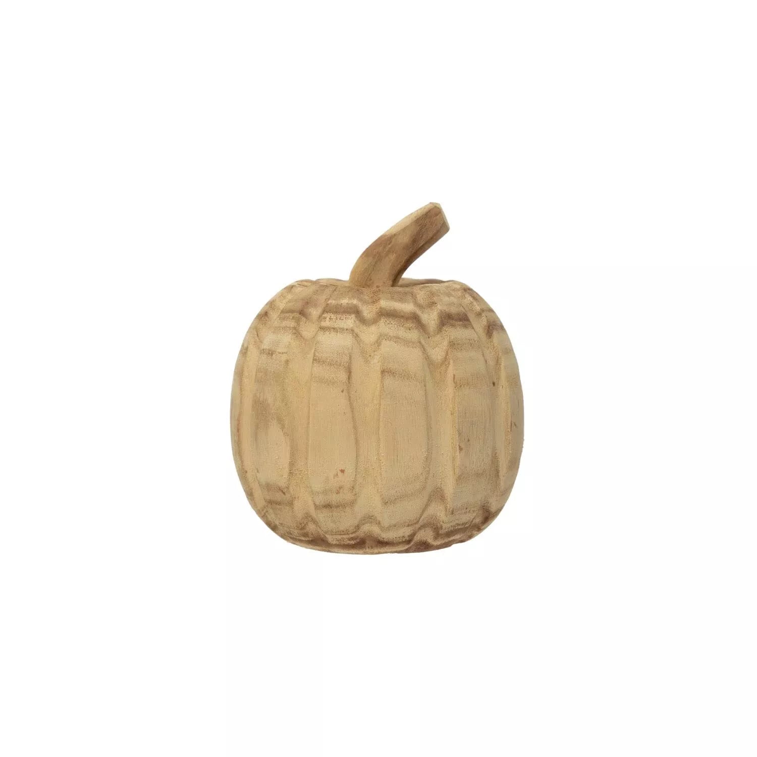 Creative Co-Op Paulownia Wood Pumpkin