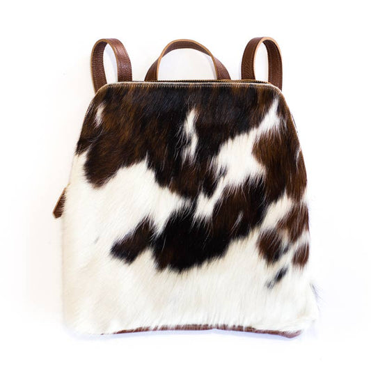 Beaudin - Riley Backpack | Brown+White Cowhide