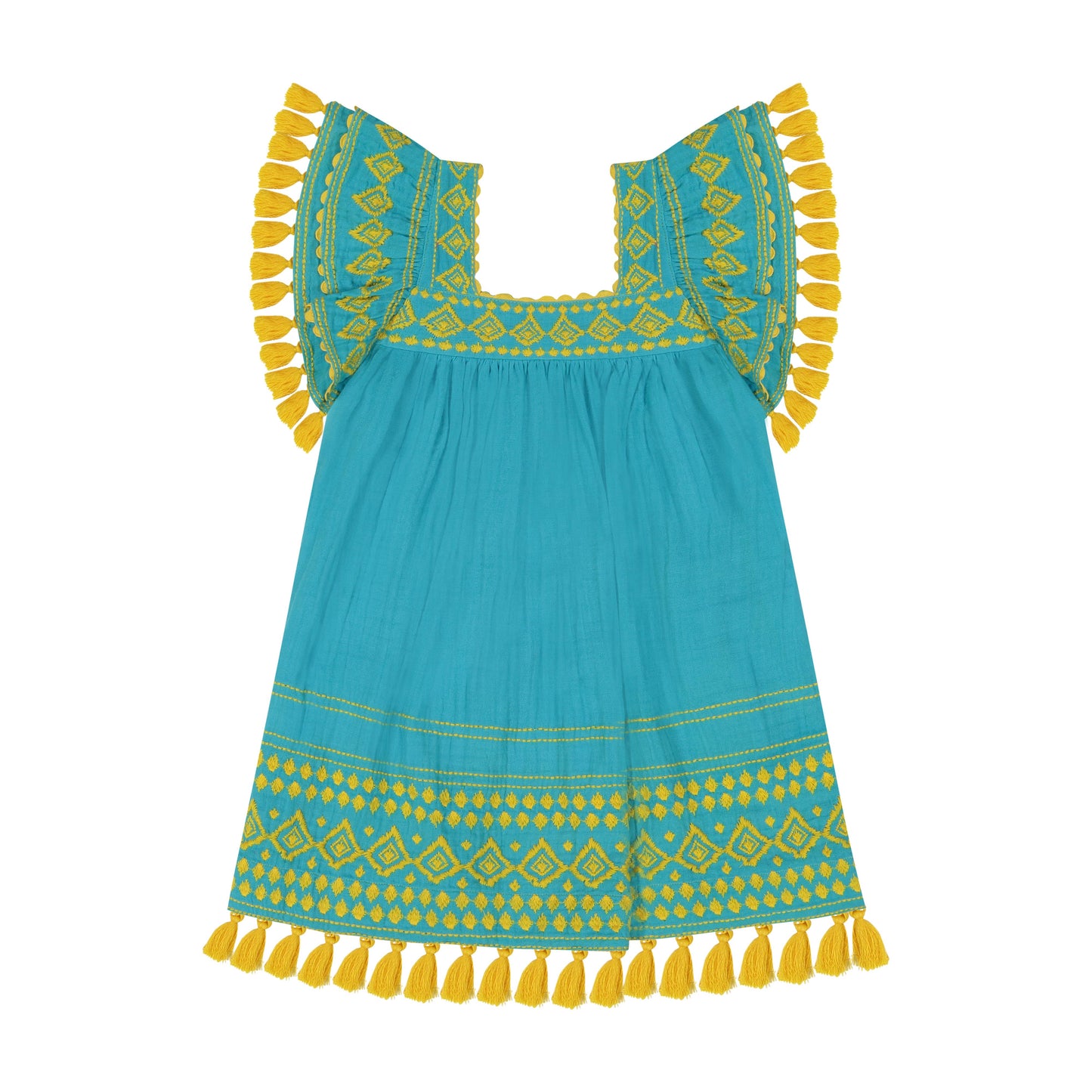 Mer St. Barth - serena tassel dress-ethereal blue, 2 yrs