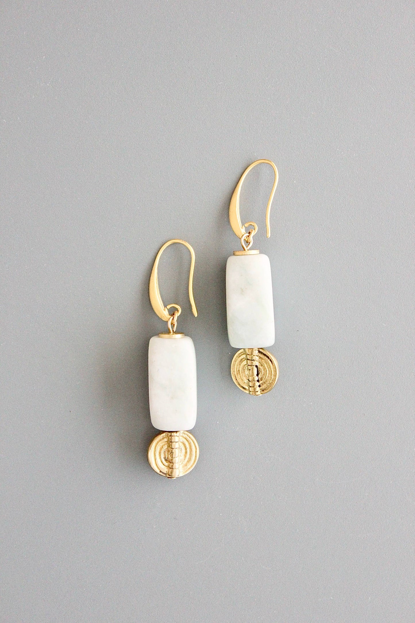 David Aubrey Jewelry - ATHE03 Jasper and brass earrings