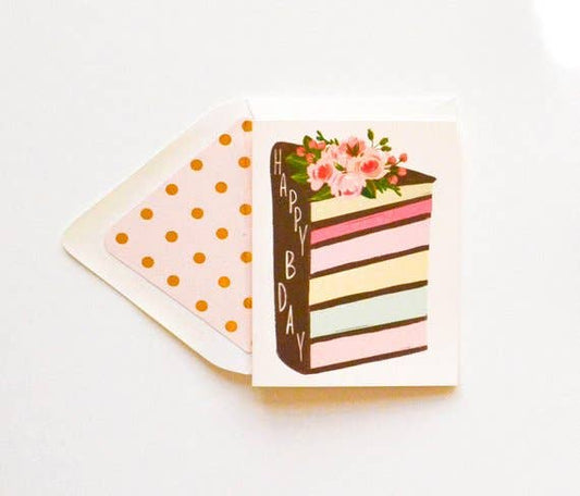 The First Snow - Birthday Layered Cake Card