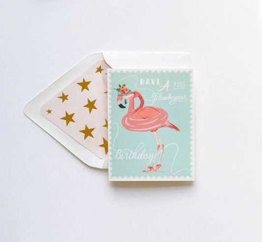 The First Snow - Flamboyant Happy Birthday Greeting Card