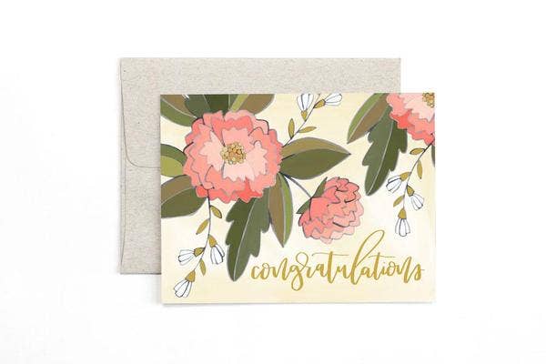 1canoe2 | One Canoe Two Paper Co. - Congrats Peonies Greeting Card Stationery