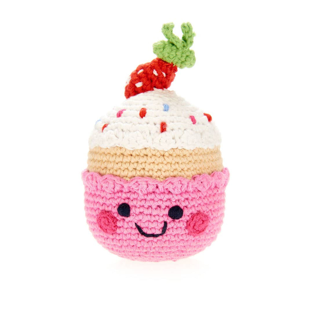 Pebble: Friendly Cupcake with Strawberry Rattle