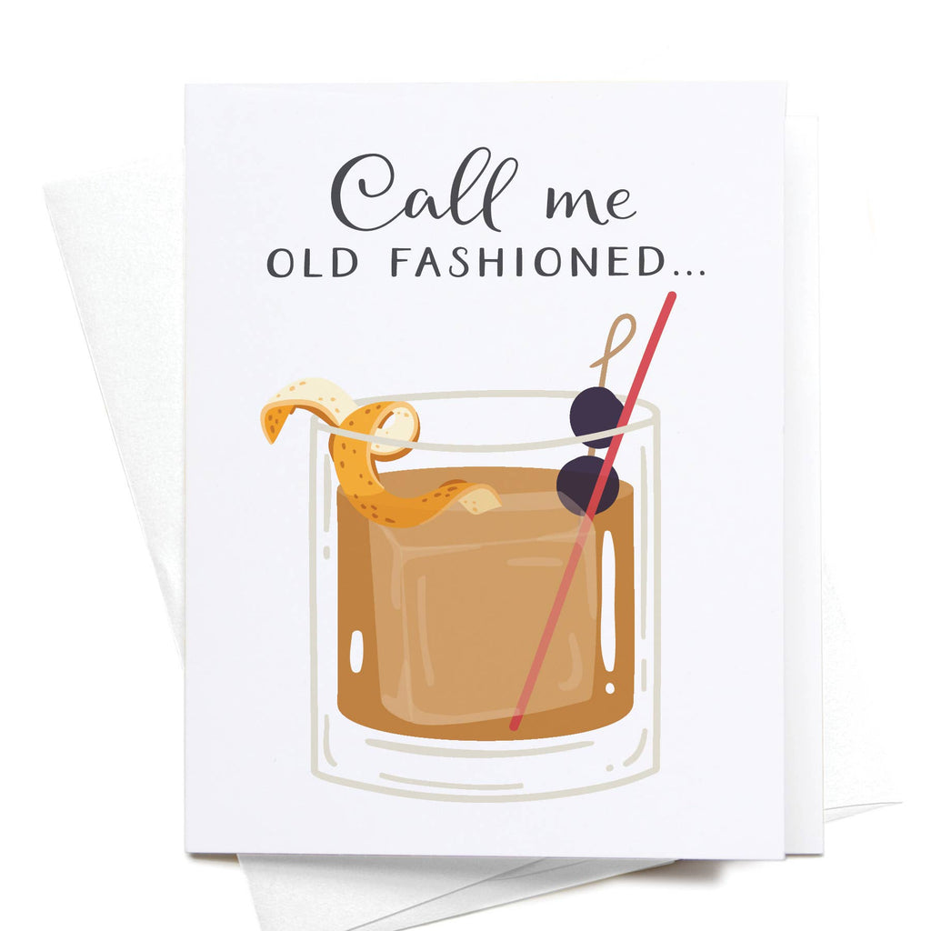 onderkast studio - Call Me Old Fashioned Cocktail Greeting Card