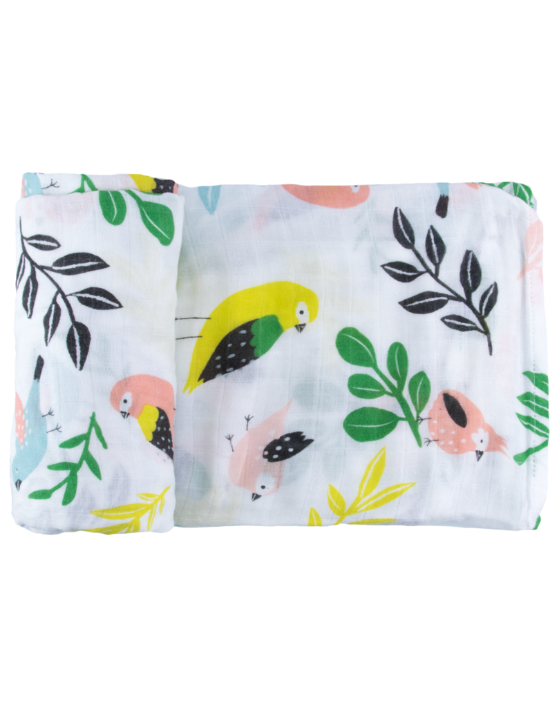 Captain Silly Pants - Single Swaddle Blanket - Tropical Bird
