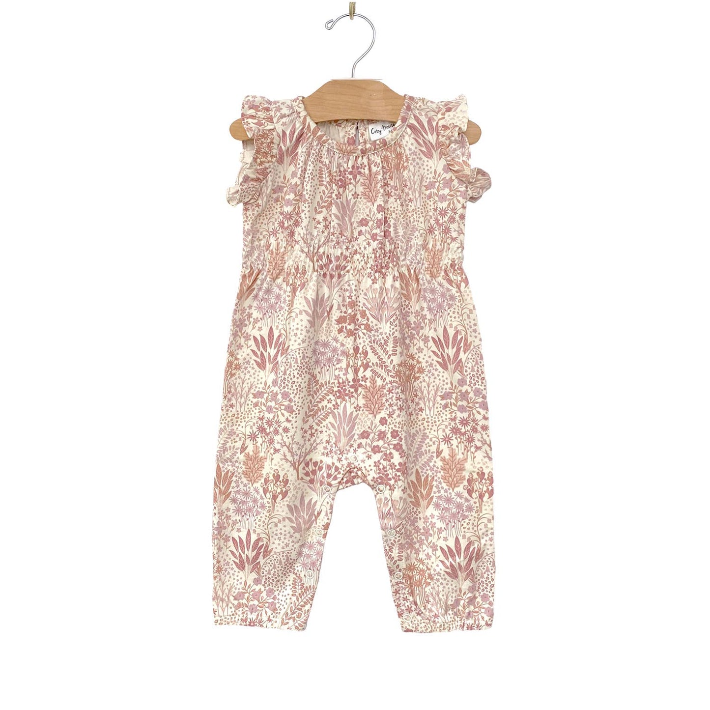 City Mouse Studio - Long Leg Romper- Pastel Gardens 3-6M