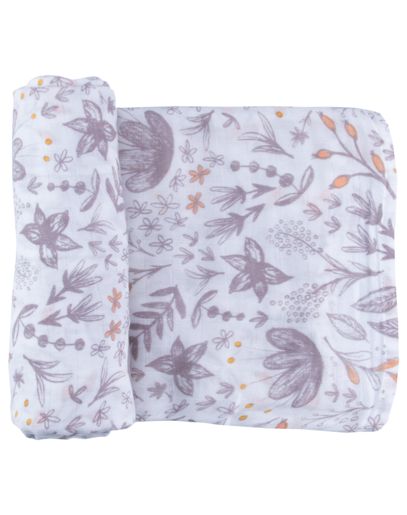 Captain Silly Pants - Single Swaddle Blanket - Blushing Blossoms