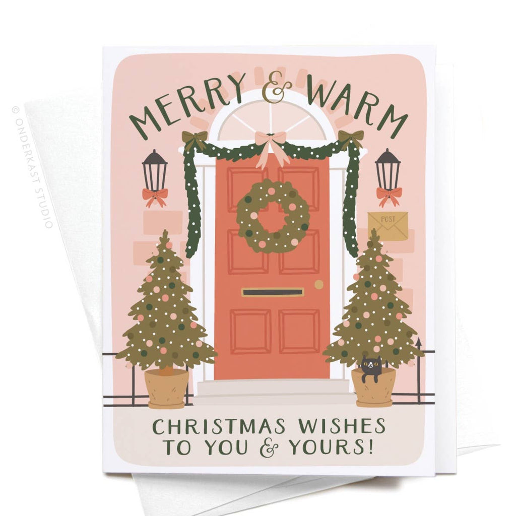 onderkast studio - Merry & Warm Christmas Wishes Door Greeting Card