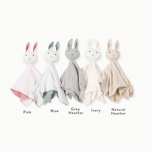 Viverano Organics - Organic Baby Lovey Security Blanket Cuddle Cloth: Ivory Bunny