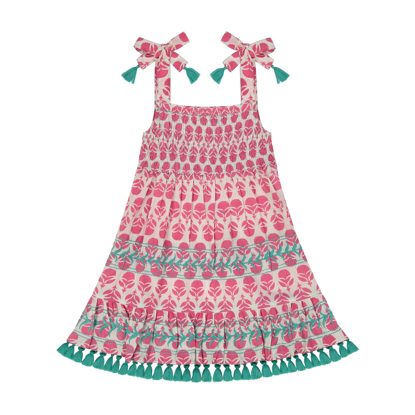 Mer St. Barth - maya dress-fuschia floral block print, 2 yrs