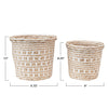 Sanctuary Hand-Woven Seagrass & Paper Baskets w/ Pattern, Natural & White