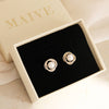 MAIVE - Pearl CZ Halo Earrings