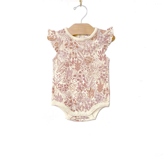 City Mouse Studio - Flutter Sleeve Bodysuit- Pastel Gardens 12-18M