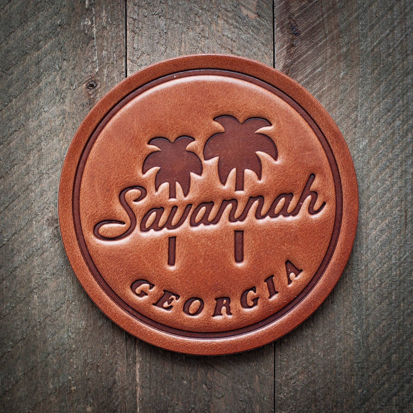 Sugarhouse Leather - Savannah Georgia Leather Coaster