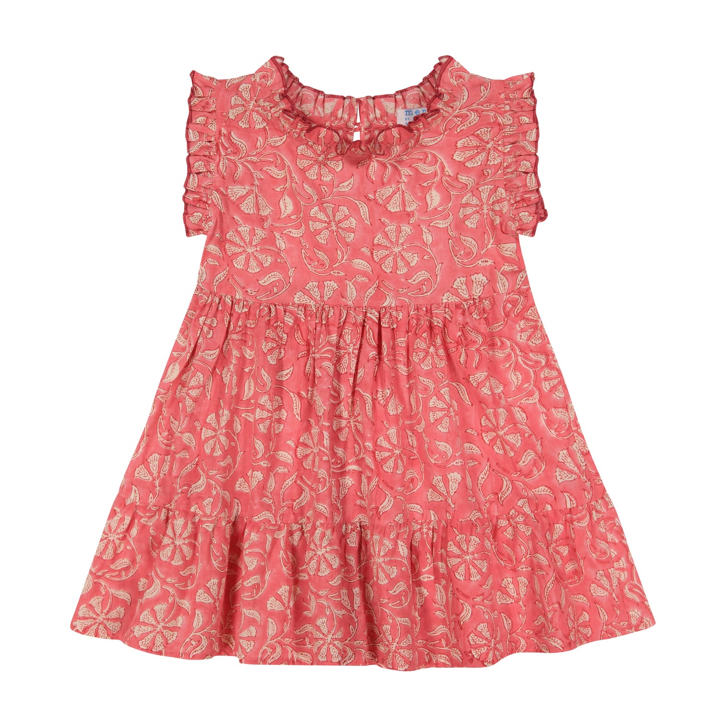 Mer St. Barth - Ondine girl's dress coral floral, 2 yrs