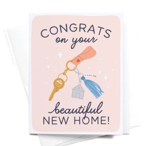 onderkast studio - Congrats on Your Beautiful New Home Keychain Greeting Card