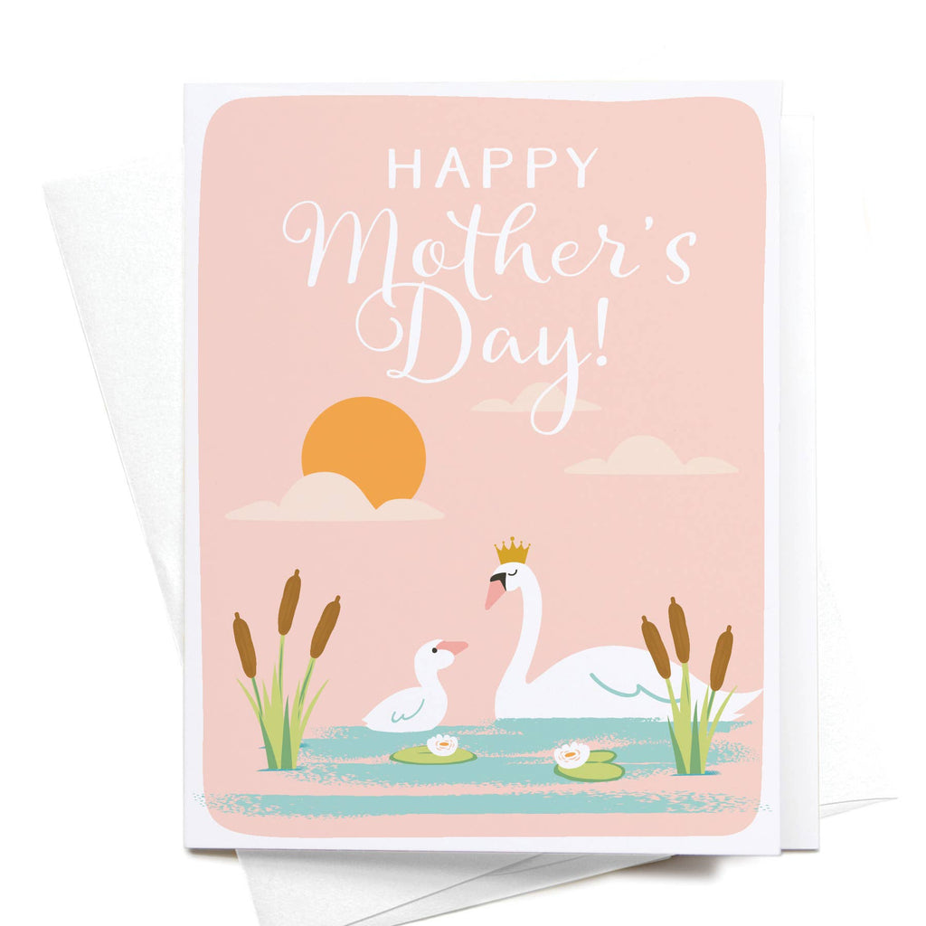 onderkast studio - Happy Mothers Day Swan Greeting Card