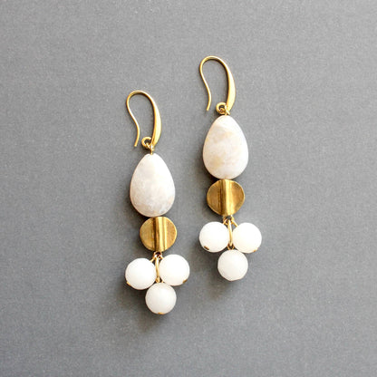 David Aubrey Jewelry - ISLE38 White agate cluster earrings