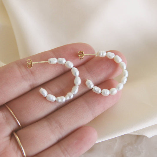 MAIVE - Freshwater Pearl Semi Hoops