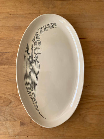 CSF Ceramics Oval Platter: Lily of the Valley