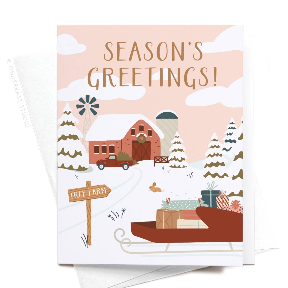 onderkast studio - Season's Greeting! Tree Farm Greeting Card