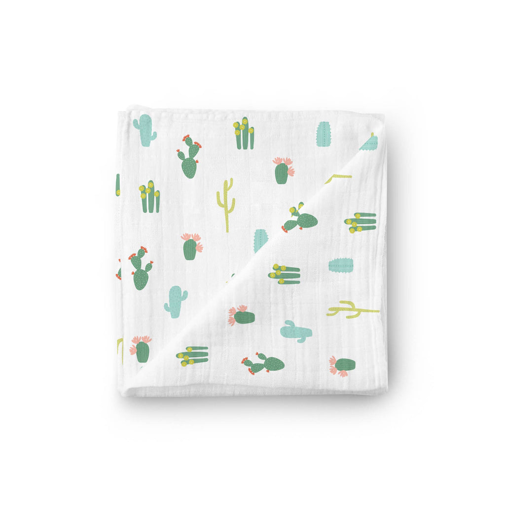 Little Kims - Luxury Muslin Swaddle Blanket - Desert Cactus