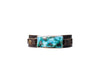 Dandy Jewelry - ID Tie Bracelet - Brown Leather, Seafoam