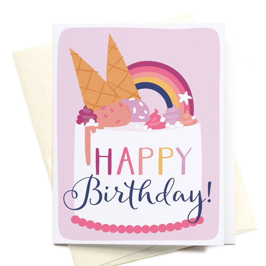 onderkast studio - Happy Birthday Ice Cream Cake Greeting Card