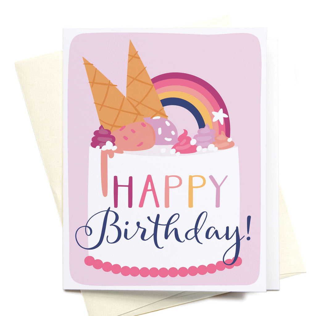 onderkast studio - Happy Birthday Ice Cream Cake Greeting Card
