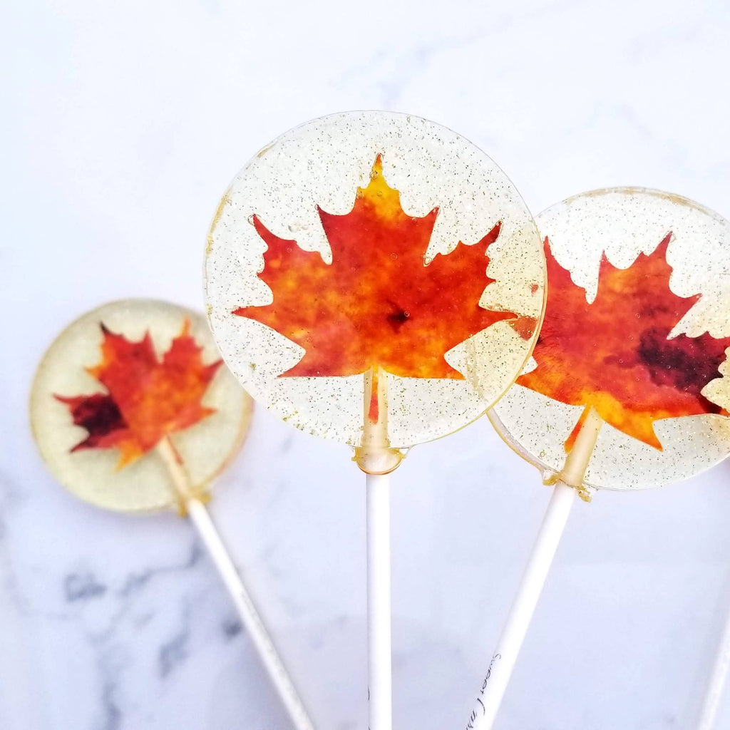 Sweet Caroline Confections - Fall Leaf Lollipops, Caramel Flavor