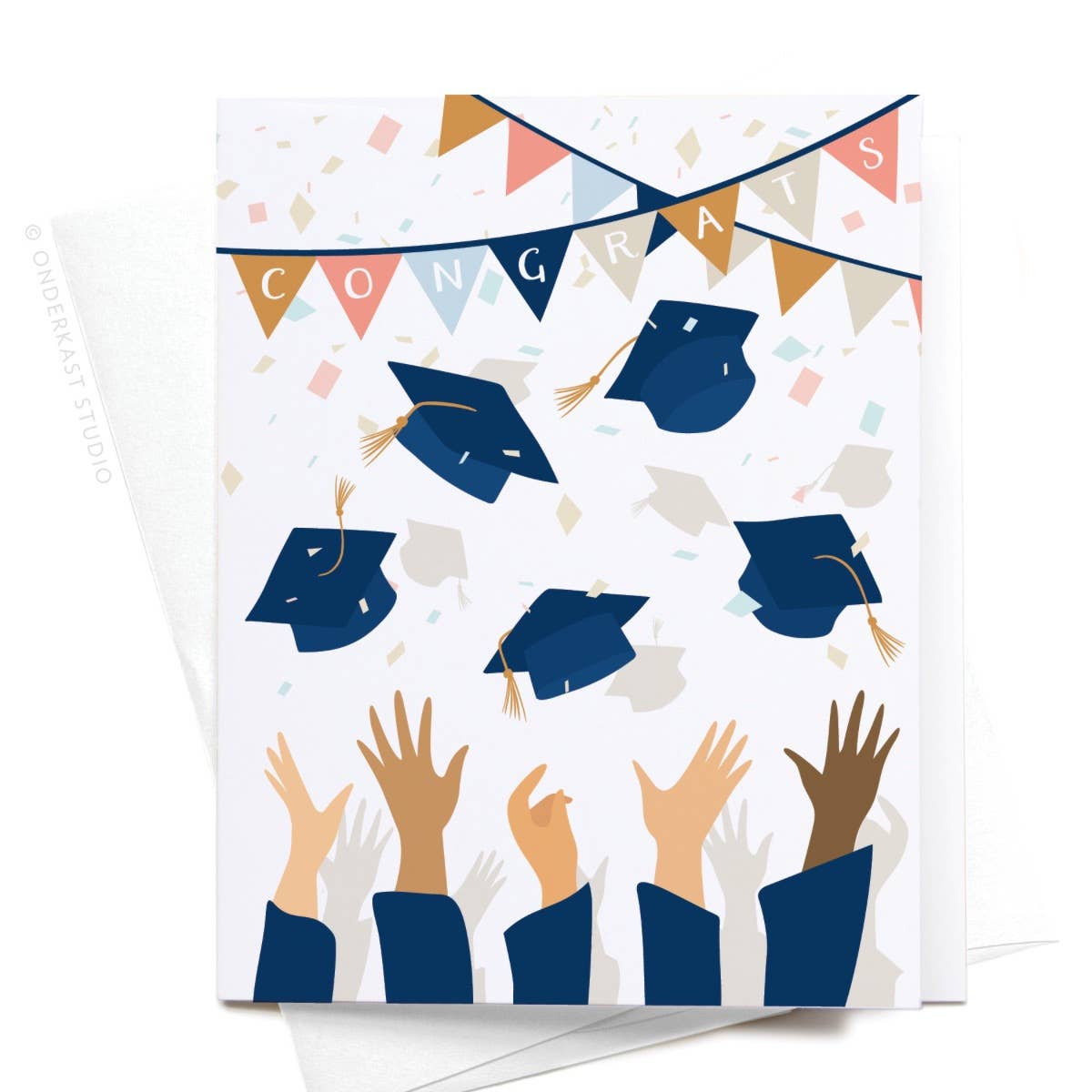 onderkast studio - Congrats Graduation Caps Greeting Card