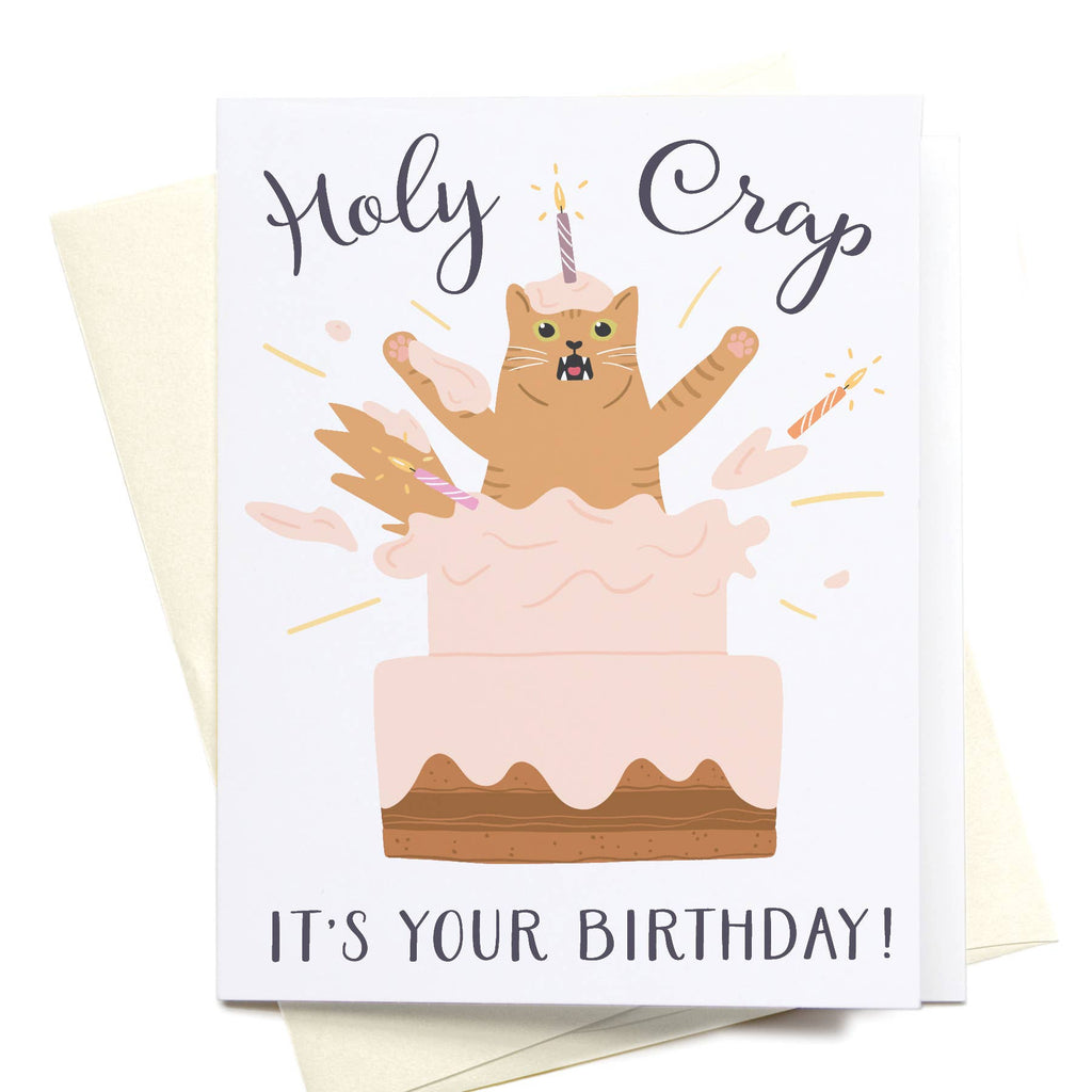 onderkast studio - Holy Crap It’s Your Birthday Cat Greeting Card