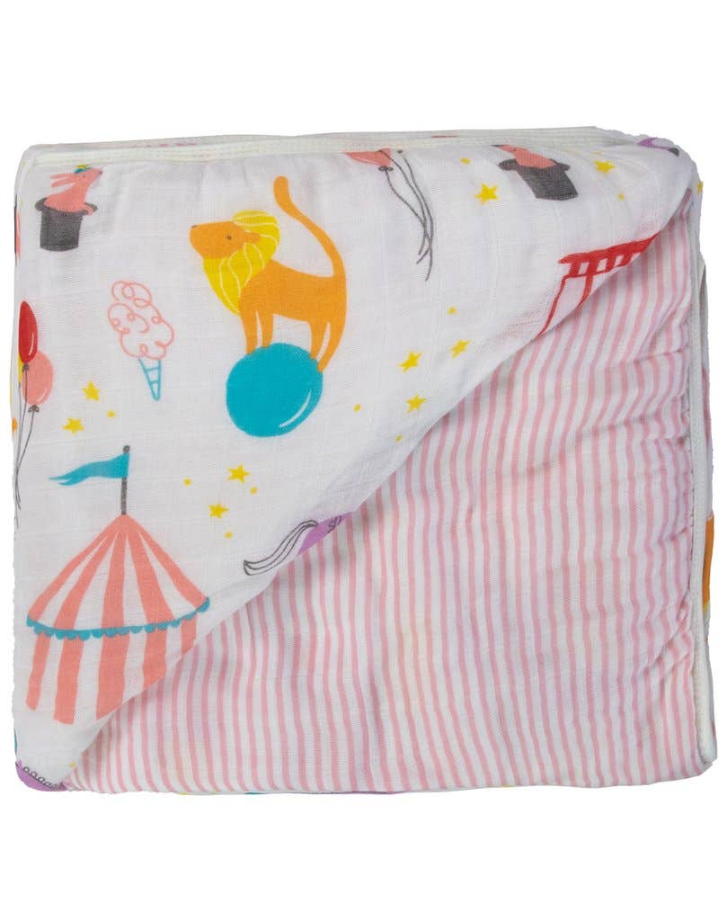 Captain Silly Pants - Triple Layer Blankets - Circus Pink