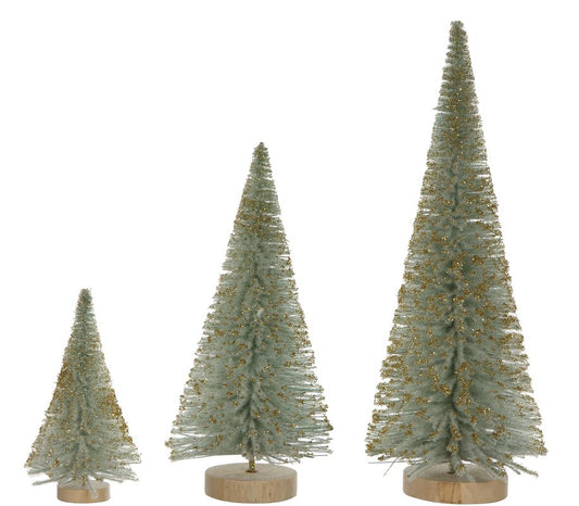 Glittered Aqua Bottle Brush Tree