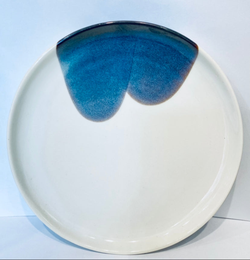 Blue and White Reactive Glaze Round Plate