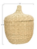 Round Hand-Woven Seagrass Baskets with Lid