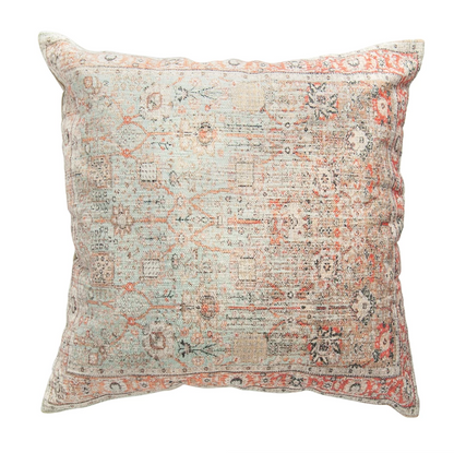 Cotton Distressed Print Pillow