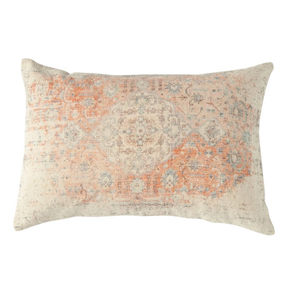 Cotton Distressed Print Lumbar Pillow