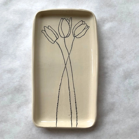CSF Ceramics Small Tray: Tulip