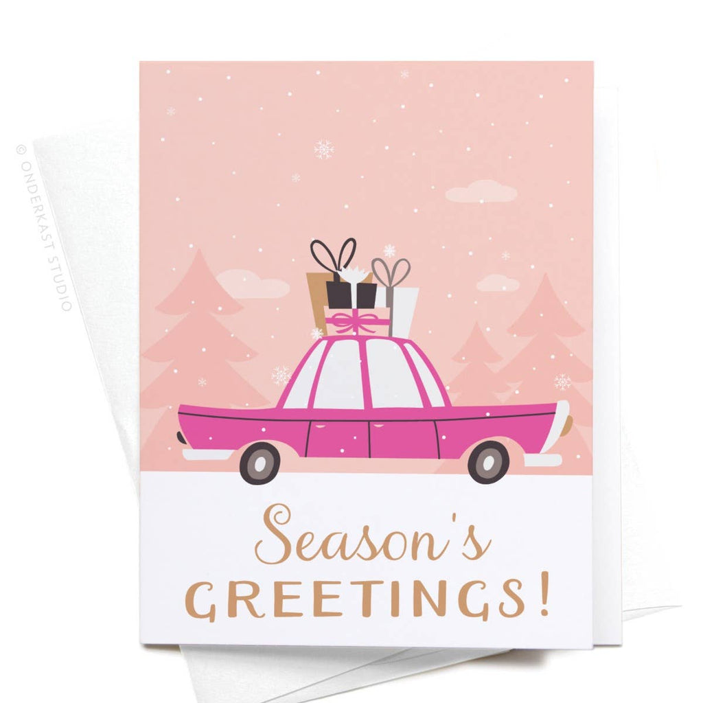 onderkast studio - Season's Greetings! Vintage Car + Gifts Greeting Card