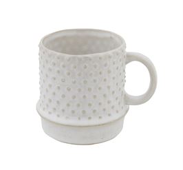 White Hobnail Stoneware Mug