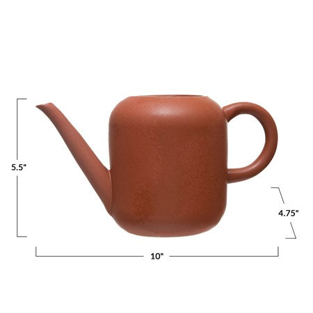 Stoneware Watering Can with Sienna Reactive Glaze