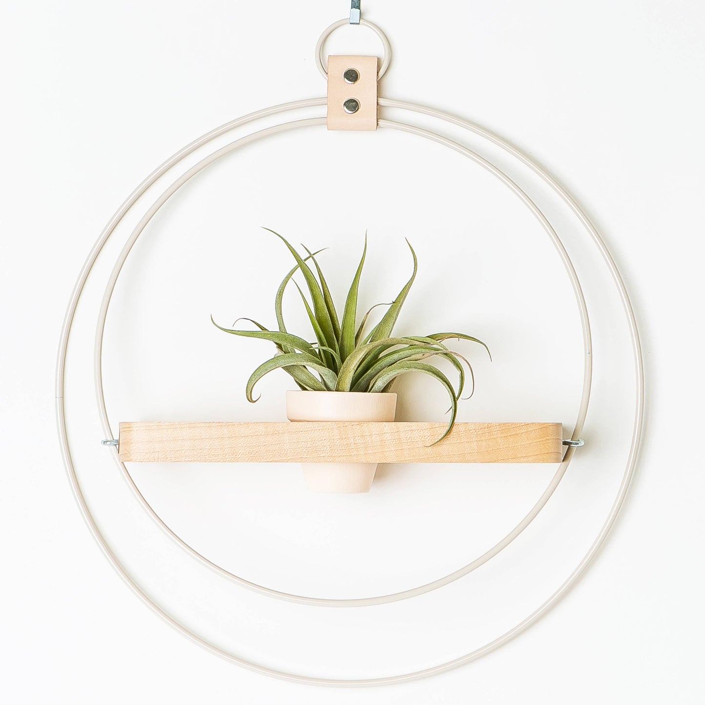 Braid & Wood Design Studio - Plant Shelf (Light & Airy) - White Plant Shelf + Mini Pot