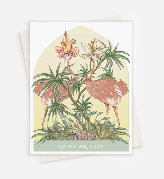 Overdressed Birds Birthday Card