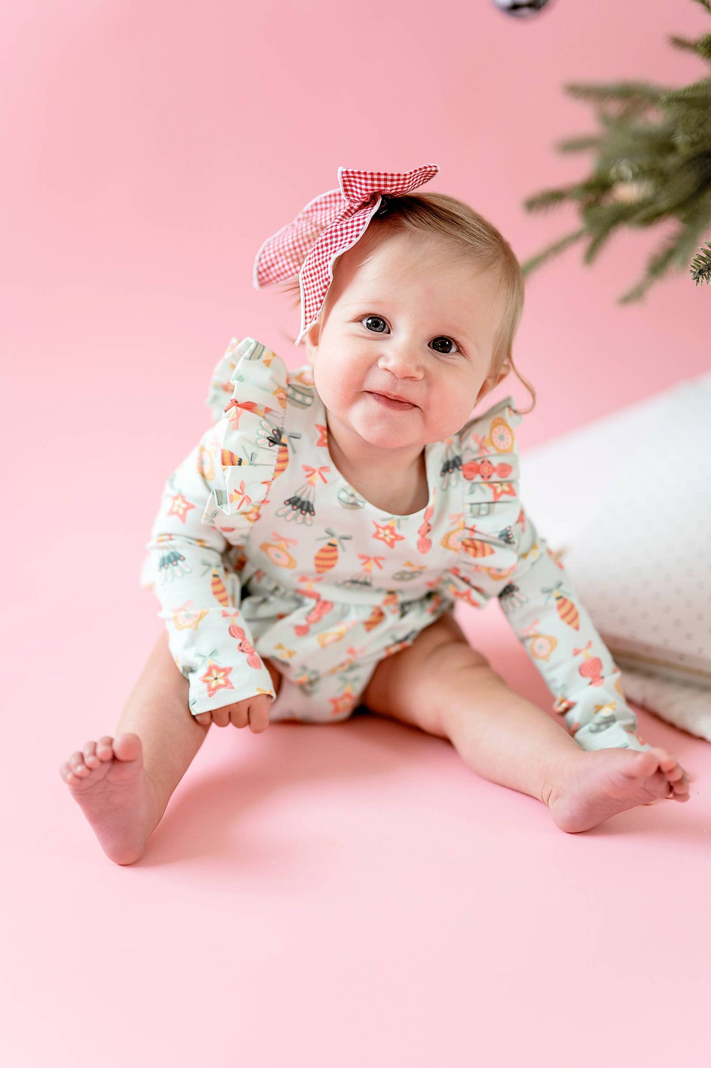 Ollie Jay - Leah Romper in Ornament | Baby Bubble: 0/3m